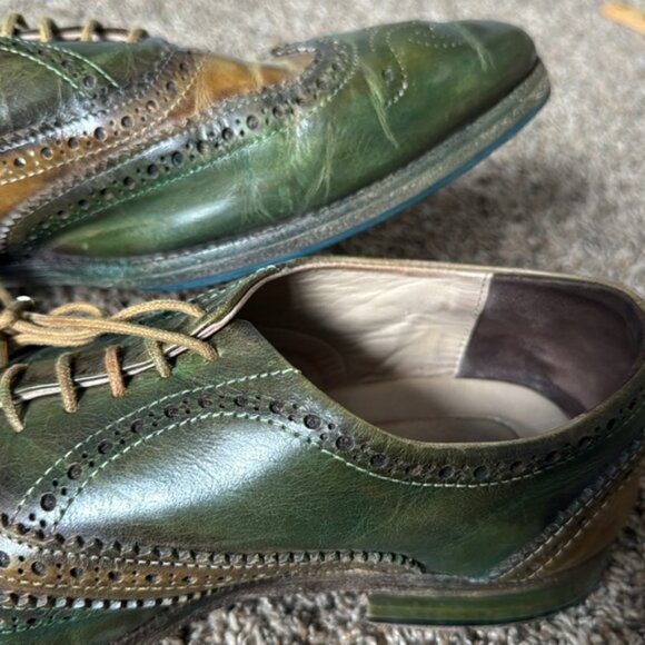 Lethato Wingtip Green Brown Men's Dress Shoe Size 9.5/10 - Picture 7 of 12